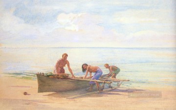ジョン・ラファージ Painting - カヌーを漕ぐ女性たち ジョン・ラファージ